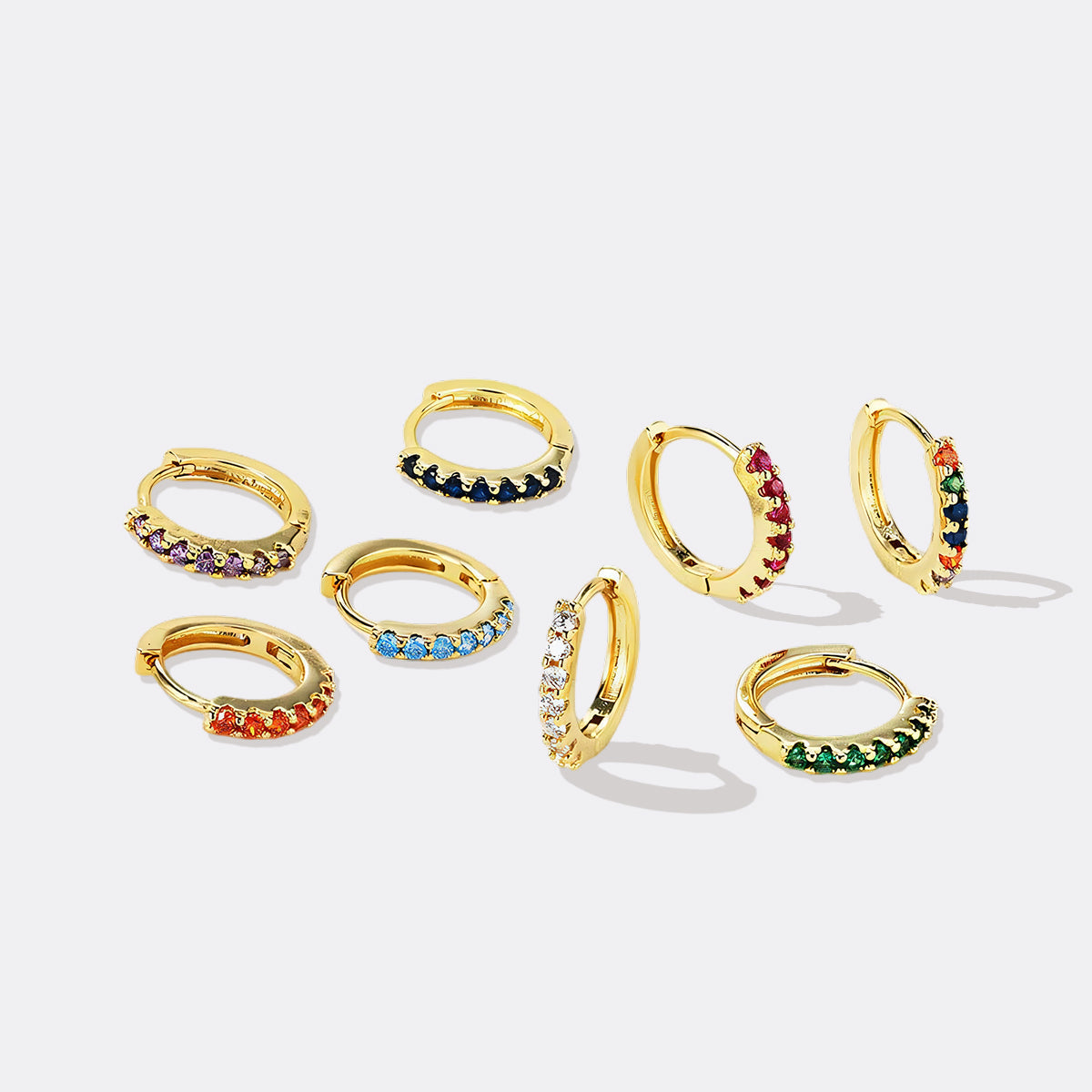 Gemstone Huggie Hoop Sleeper Earrings