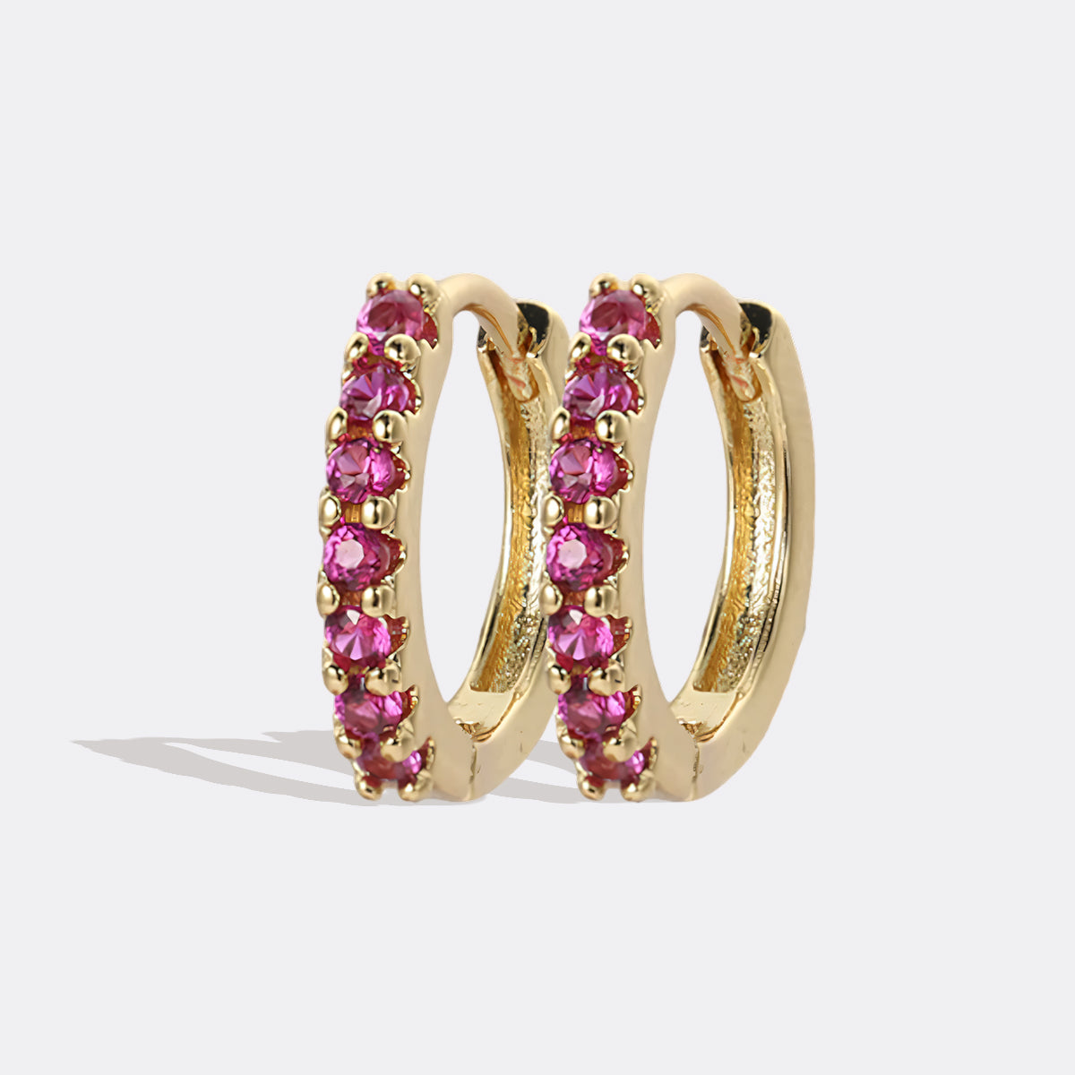Gemstone Huggie Hoop Sleeper Earrings