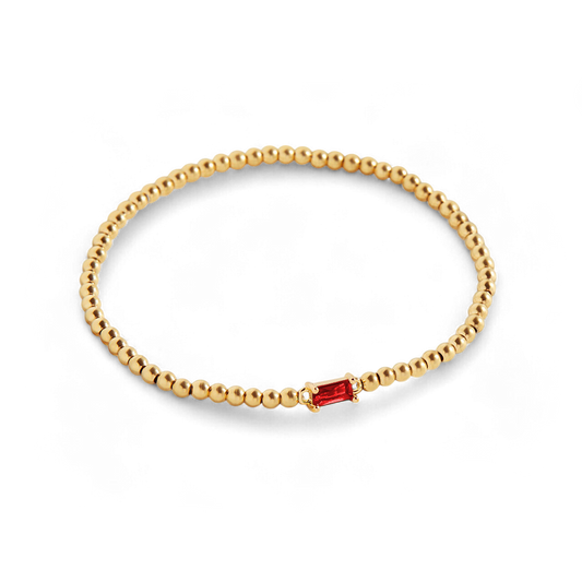 Gold Vermeil Beaded Birthstone Bracelet