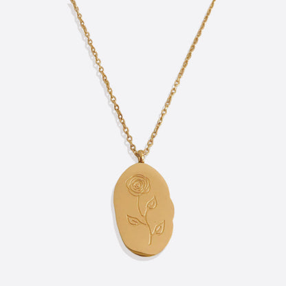 Halskette mit Geburtsblumen-Anhänger aus Gold