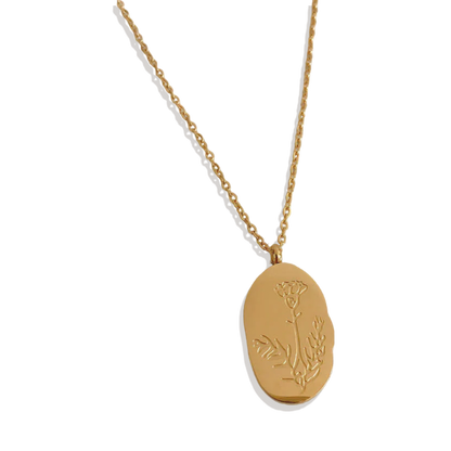 Halskette mit Geburtsblumen-Anhänger aus Gold