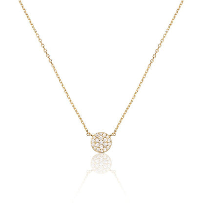 Gold Diamond Style Cluster Circle Necklace