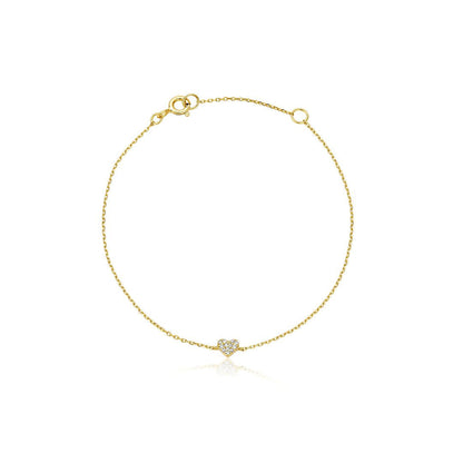 Gold Diamond Style Cluster Heart Bracelet