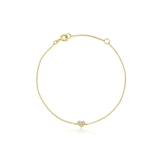Goldfarbenes Cluster-Herzarmband im Diamant-Stil