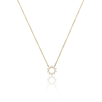 Gold Diamond Style Sun Necklace