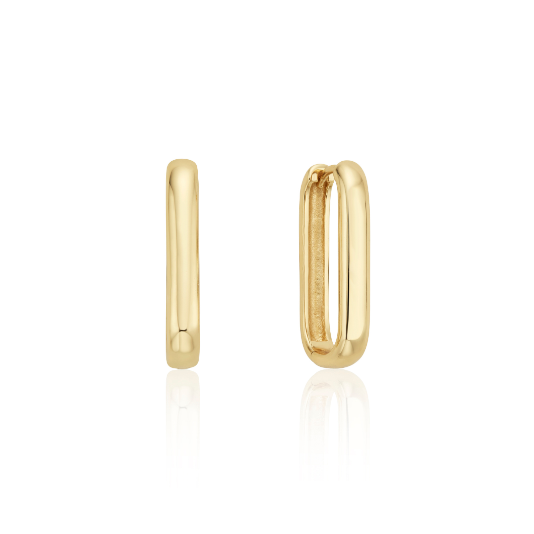 Pendientes de aro grandes lisos de oro