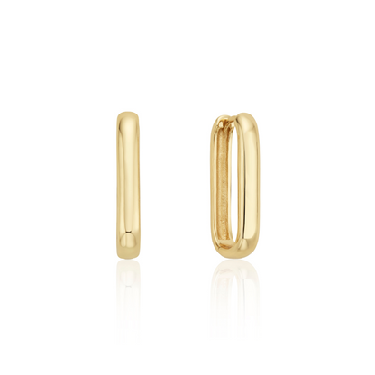 Pendientes de aro grandes lisos de oro