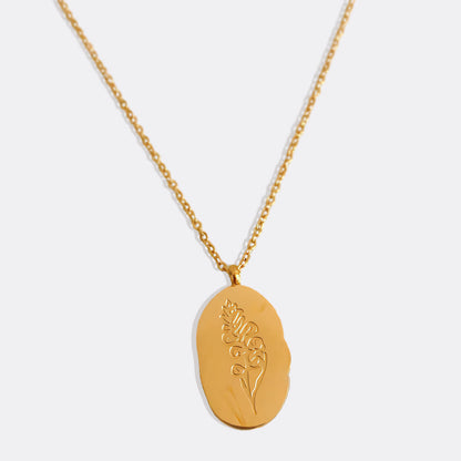 Halskette mit Geburtsblumen-Anhänger aus Gold
