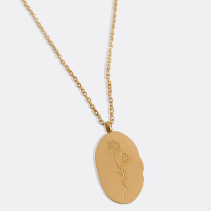 Halskette mit Geburtsblumen-Anhänger aus Gold