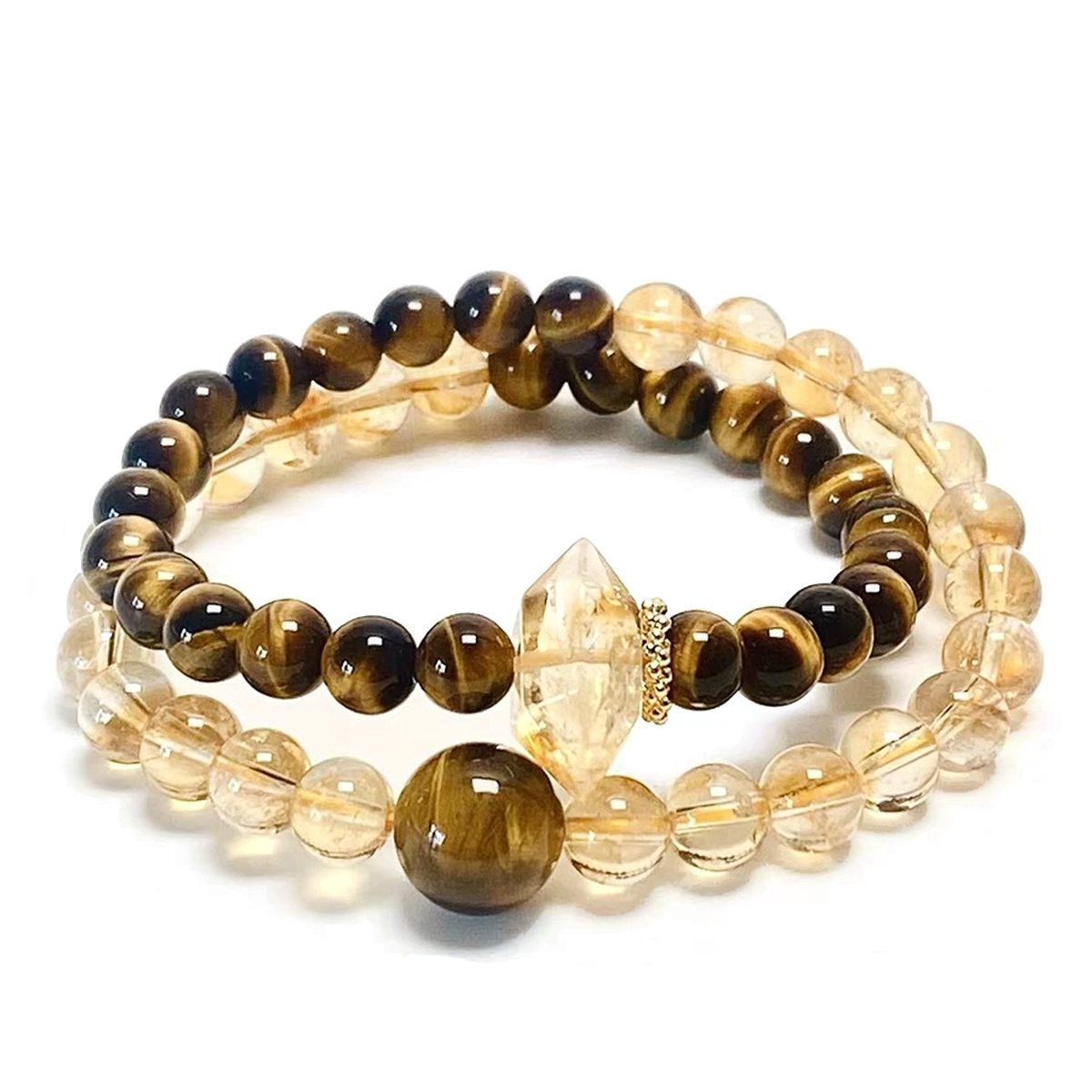 Citrine & Tiger Eye Multi-Layer Bracelet