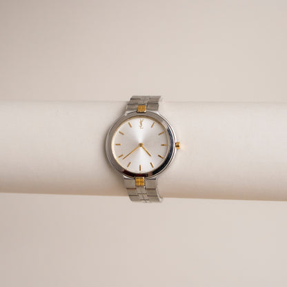 Vintage YSL Bold Boxed Two Tone Watch