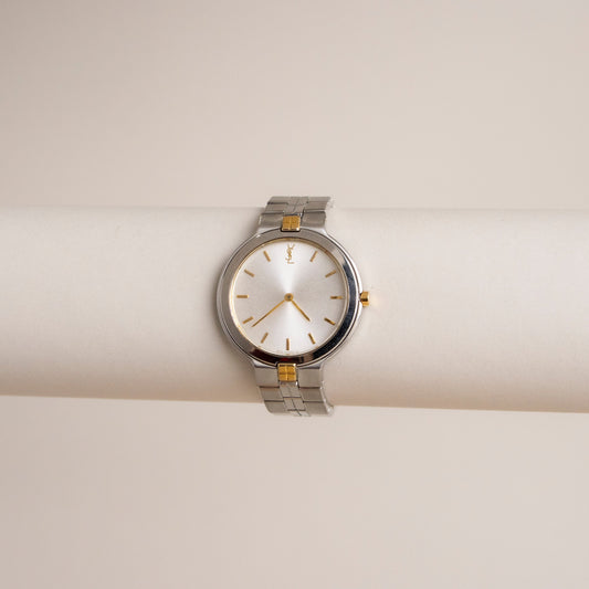 Vintage YSL Bold Boxed Two Tone Watch