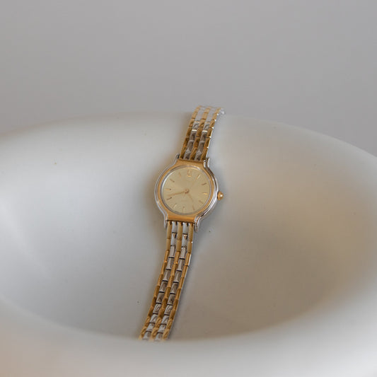 Vintage Seiko Plenary Round Two Tone Watch