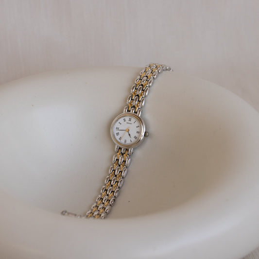 Vintage Seiko Minimal Round Two Tone Watch