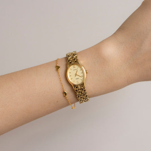 Vintage Seiko Oval Mesh Gold Watch