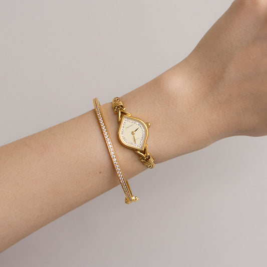 Vintage Fontenay Skinny Diamond Gold Watch