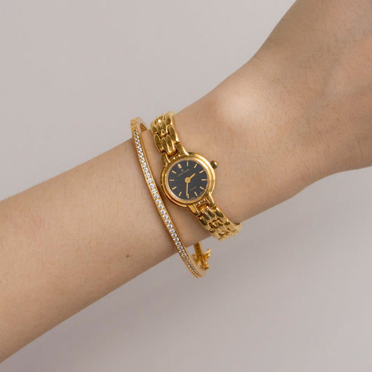 Vintage Pierre Cardin Midnight Round Gold Watch