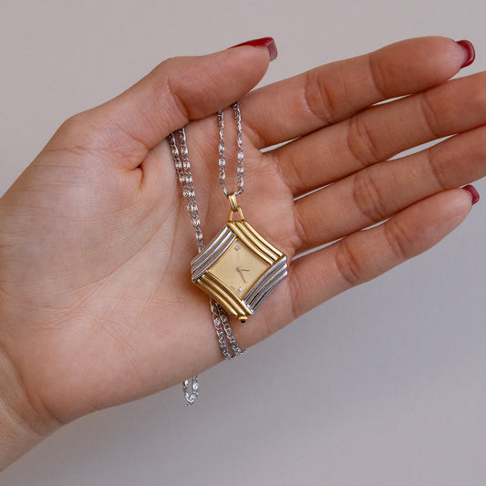 Vintage YSL Art Deco Two Tone Necklace