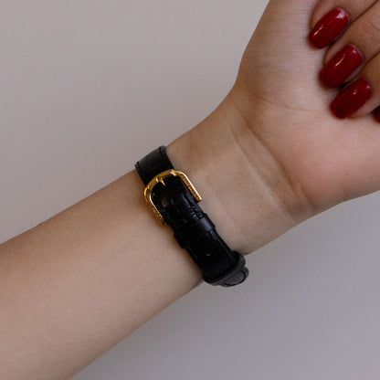 Vintage Balmain Swiss Black Gold Watch