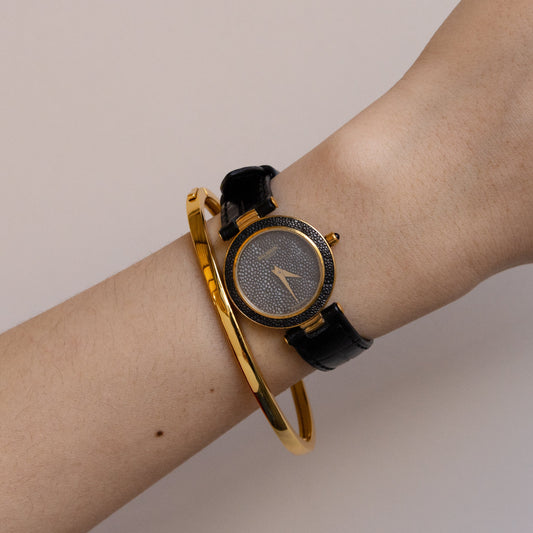Vintage Balmain Swiss Black Gold Watch