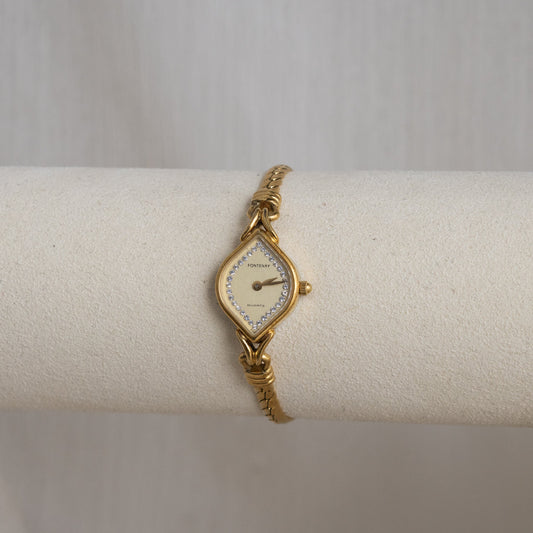 Vintage Fontenay Skinny Diamond Gold Watch
