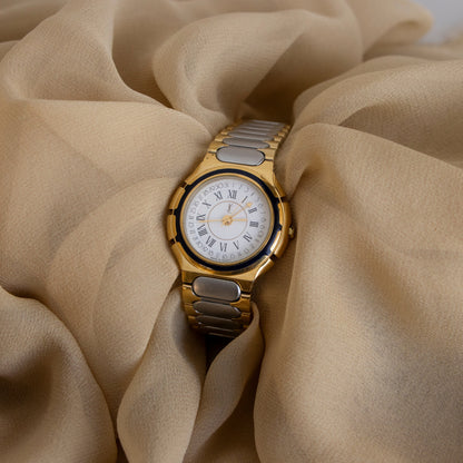 Vintage YSL Bold Round Two Tone Watch