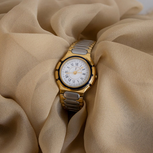 Vintage YSL Bold Round Two Tone Watch