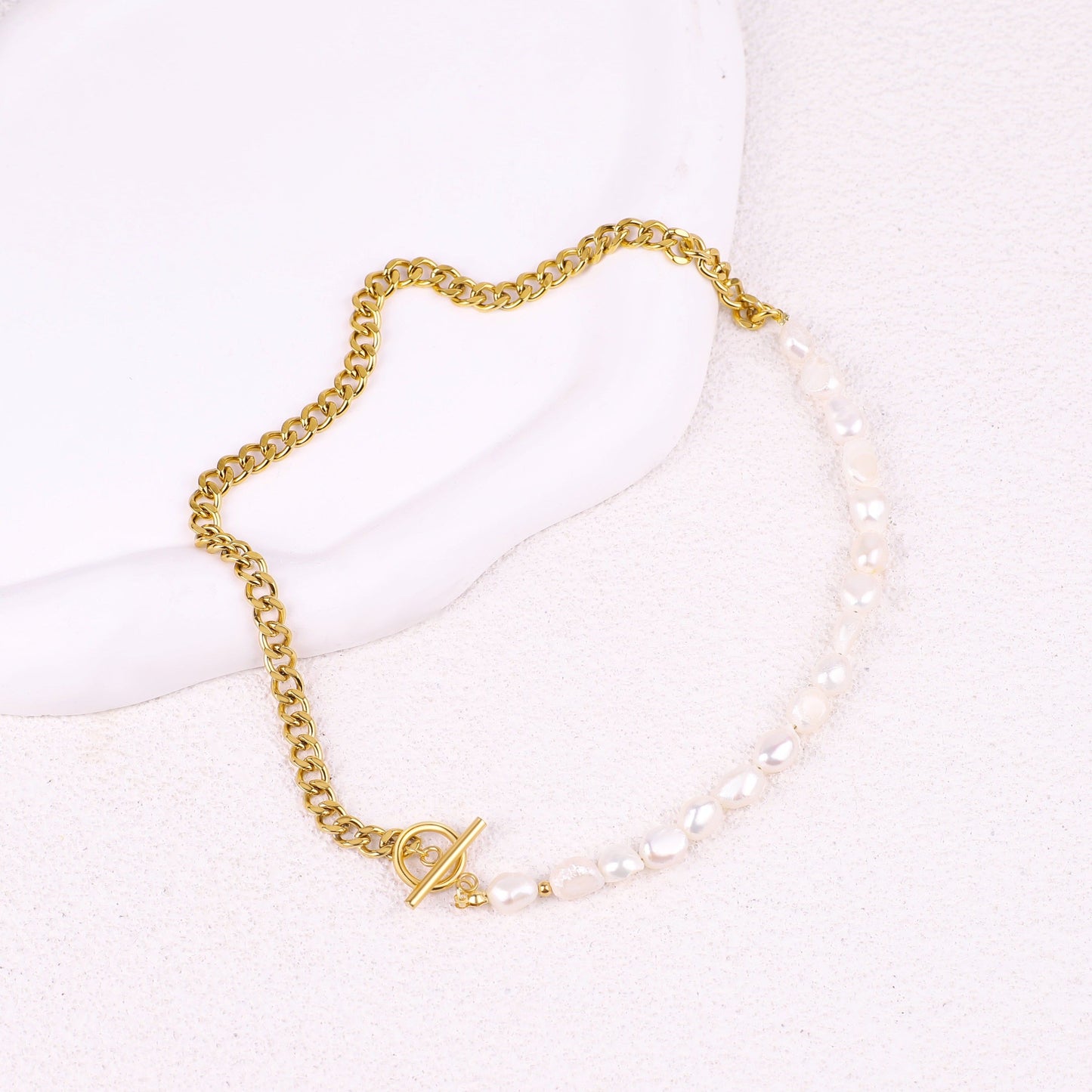 Half Chain Pearl Necklace