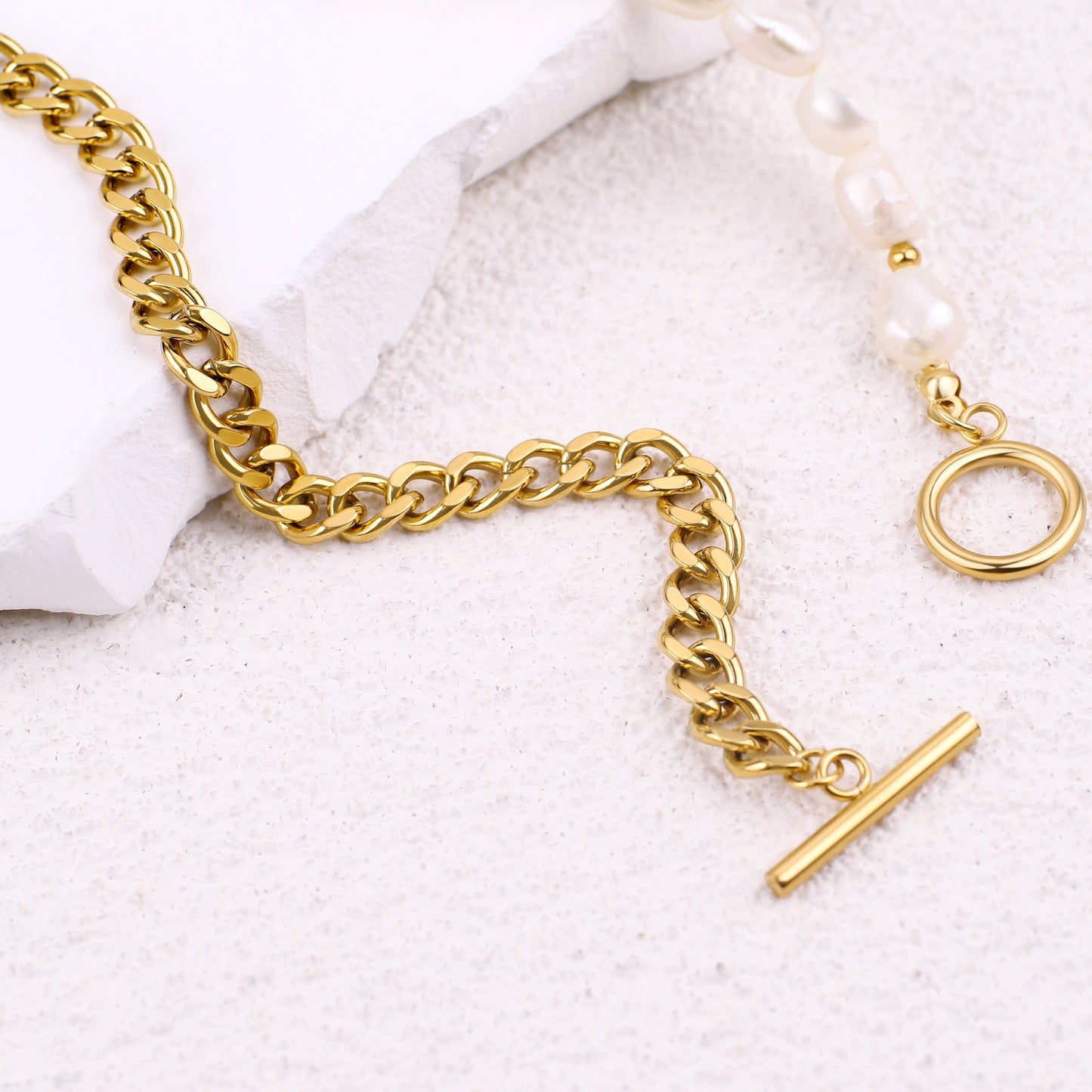 Half Chain Pearl Necklace