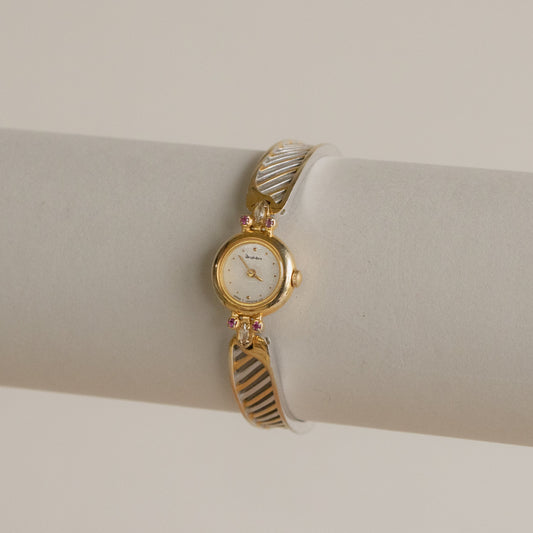 Vintage Dana Ruby Cuff Two Tone Watch