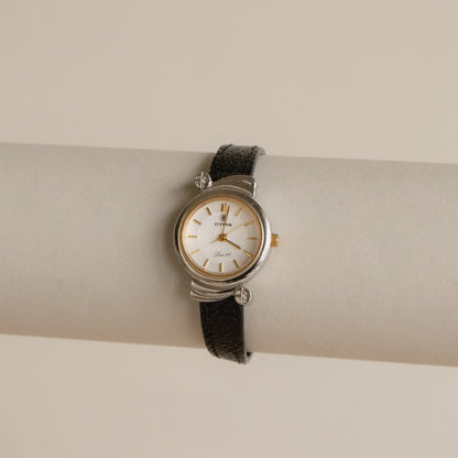 Vintage Cyma Swiss Bold Round Two Tone Watch