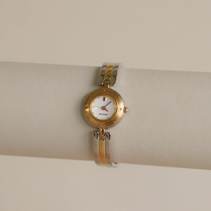 Vintage Elnard Round Cuff Two Tone Watch