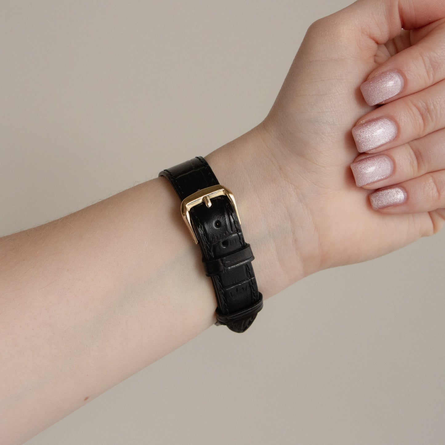 Vintage Burberry Swiss Black Strap Gold Watch