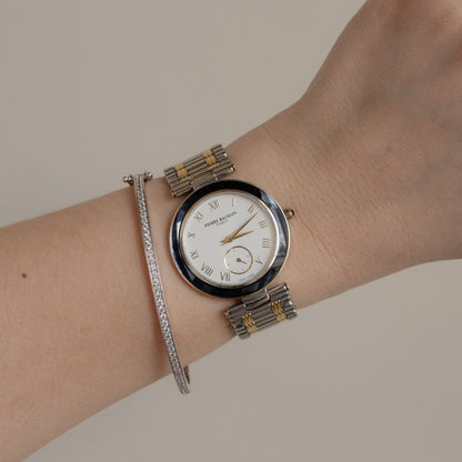 Vintage Pierre Balmain Swiss Bold Bezel Two Tone Watch