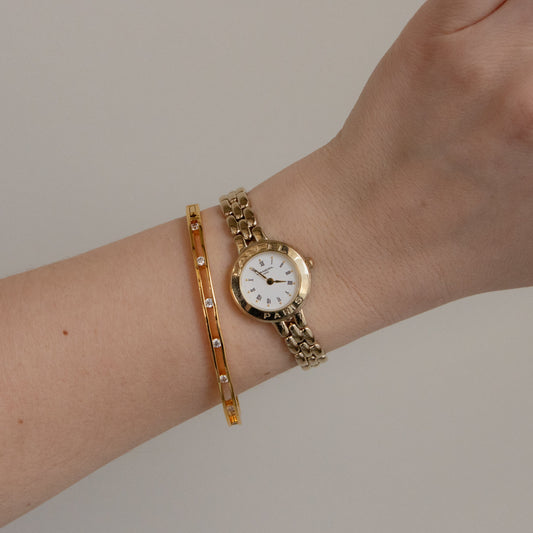 Vintage Lancel Round Light Gold Watch