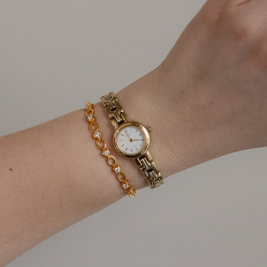 Vintage Vega Fill Round Light Gold Watch
