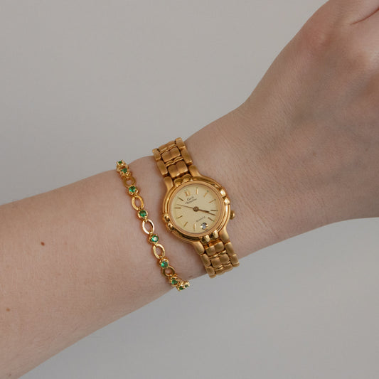 Vintage Carlo Valentino Bold Round Gold Watch
