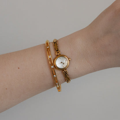 Vintage Sybilla Skinny Round Gold Watch