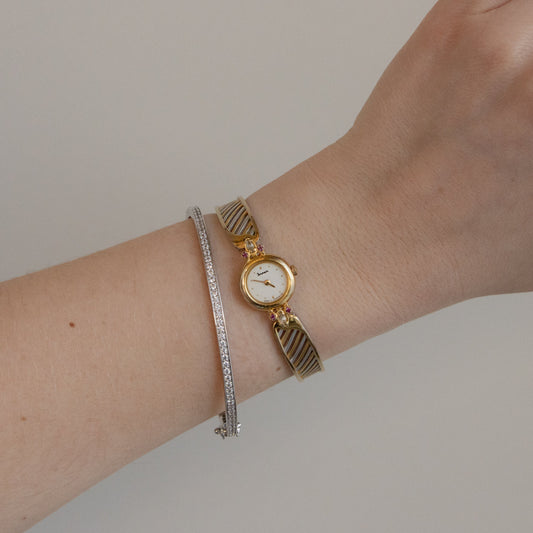 Vintage Dana Ruby Cuff Two Tone Watch