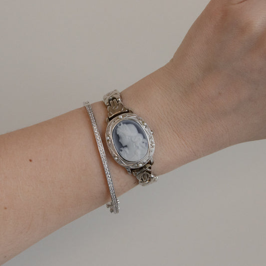 Vintage IEI Pearl Locket Silver Watch