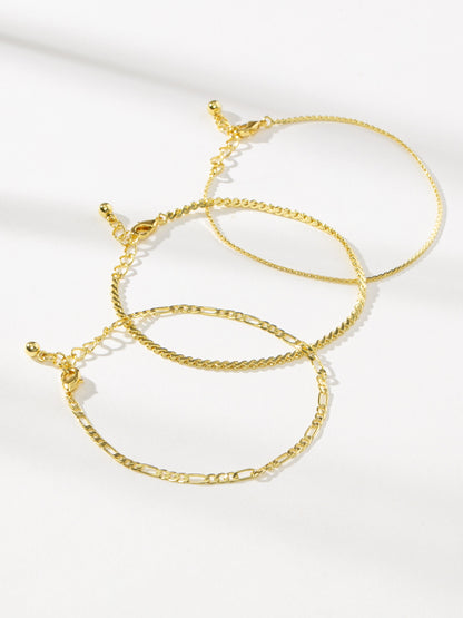Pulseras doradas (juego de 3)