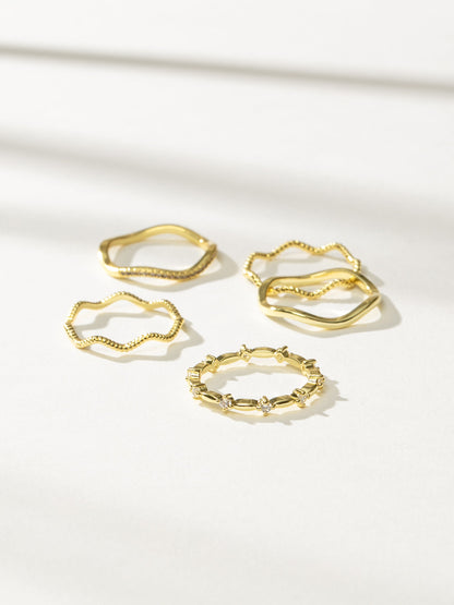 Vintage 5 Layered Ring Set