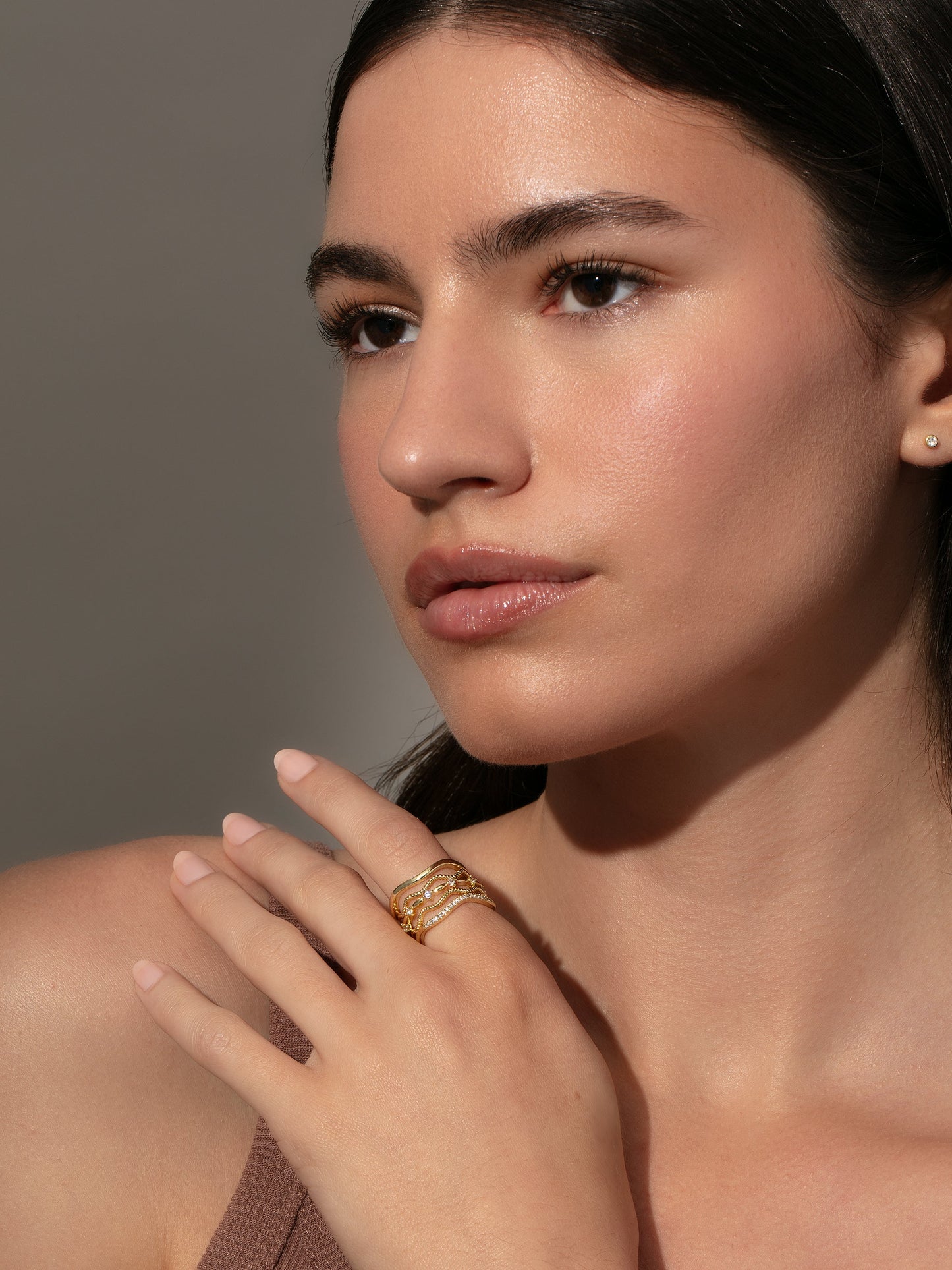 Vintage 5 Layered Ring Set