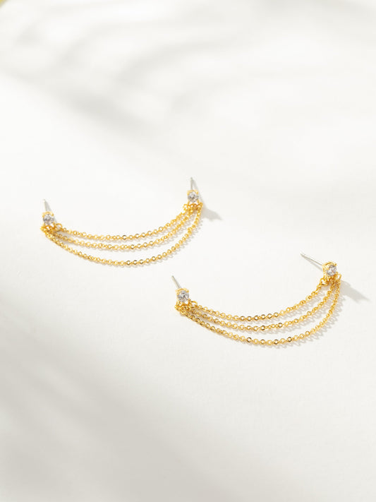 Pendientes trepadores de triple cadena