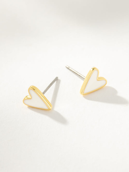 Pendientes de corazón blanco