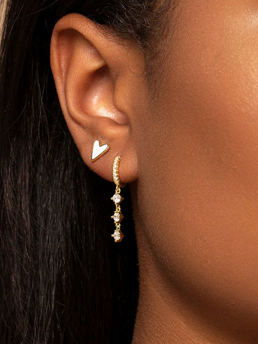 Pendientes de corazón blanco