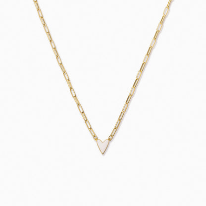 White Heart Necklace Small