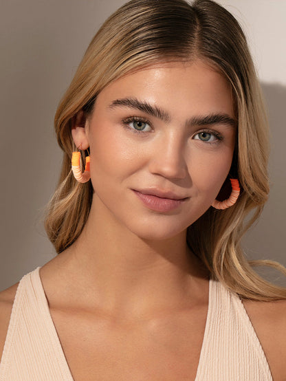 Pendientes de aro con cuentas Heishi