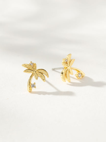 Palm Tree Stud Earrings