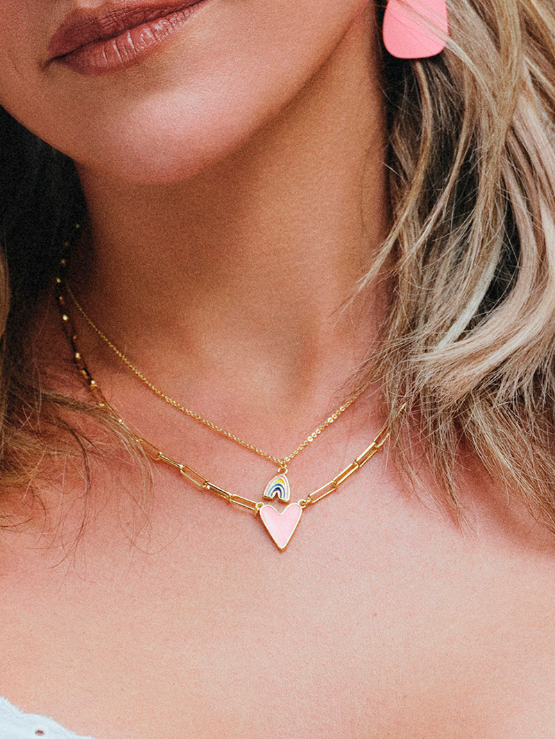 Mini collar con colgante de arcoíris